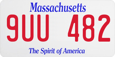 MA license plate 9UU482
