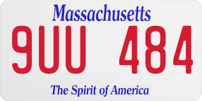 MA license plate 9UU484