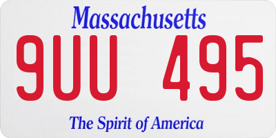 MA license plate 9UU495