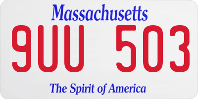 MA license plate 9UU503