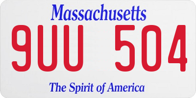 MA license plate 9UU504