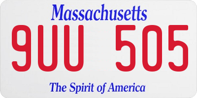 MA license plate 9UU505