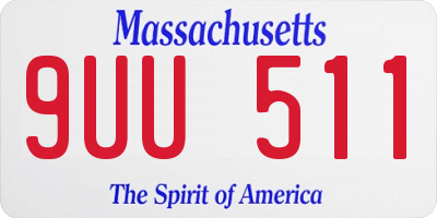 MA license plate 9UU511