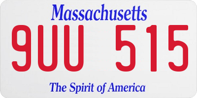 MA license plate 9UU515