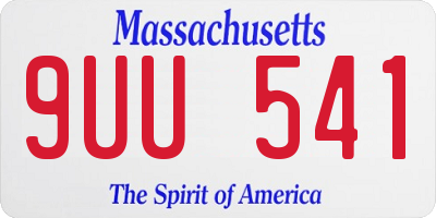 MA license plate 9UU541