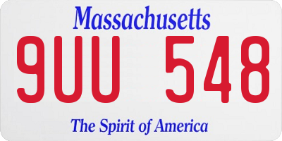 MA license plate 9UU548