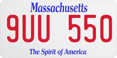 MA license plate 9UU550
