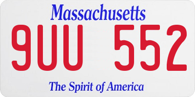 MA license plate 9UU552