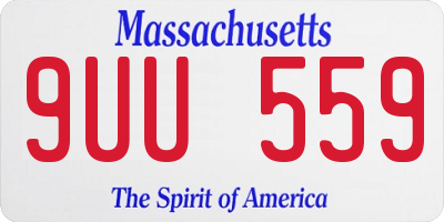 MA license plate 9UU559