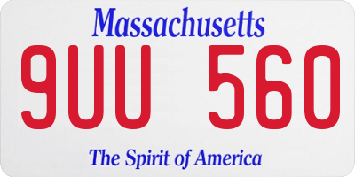 MA license plate 9UU560