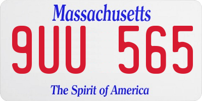 MA license plate 9UU565