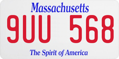 MA license plate 9UU568