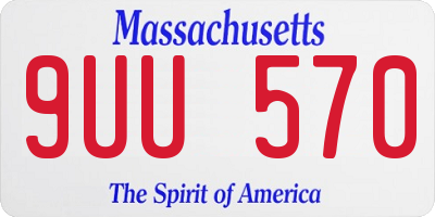MA license plate 9UU570