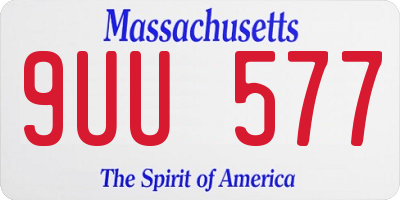MA license plate 9UU577