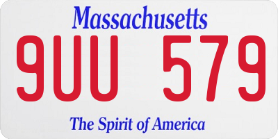 MA license plate 9UU579