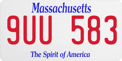 MA license plate 9UU583