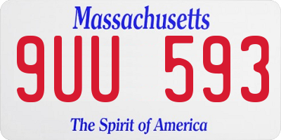 MA license plate 9UU593