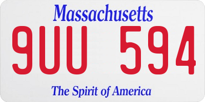 MA license plate 9UU594