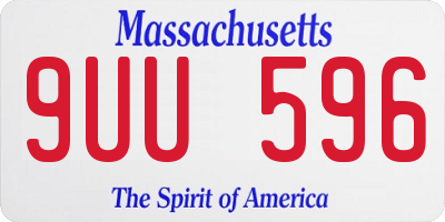 MA license plate 9UU596