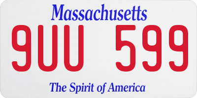 MA license plate 9UU599