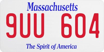 MA license plate 9UU604