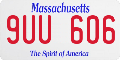 MA license plate 9UU606