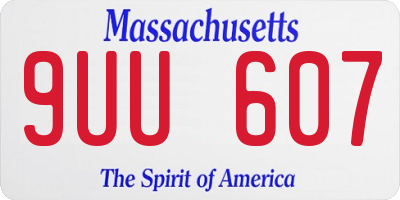 MA license plate 9UU607