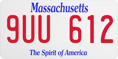 MA license plate 9UU612