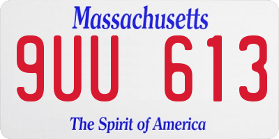 MA license plate 9UU613
