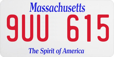 MA license plate 9UU615