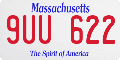MA license plate 9UU622