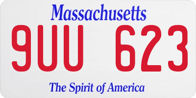 MA license plate 9UU623