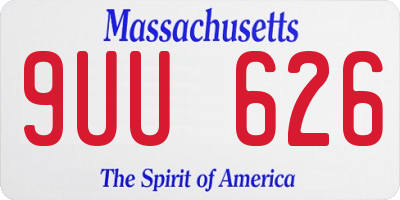 MA license plate 9UU626