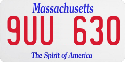 MA license plate 9UU630