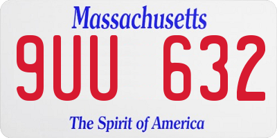MA license plate 9UU632