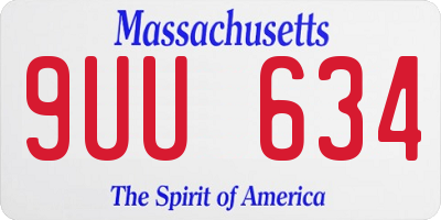 MA license plate 9UU634