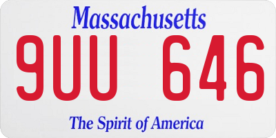 MA license plate 9UU646