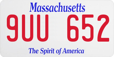 MA license plate 9UU652