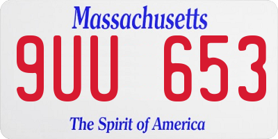 MA license plate 9UU653