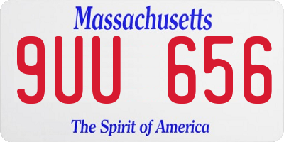 MA license plate 9UU656
