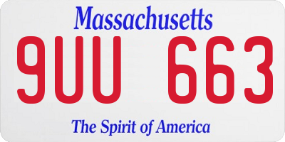 MA license plate 9UU663