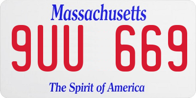 MA license plate 9UU669