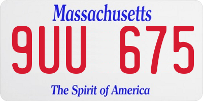 MA license plate 9UU675