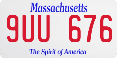 MA license plate 9UU676