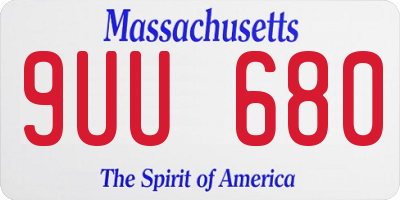 MA license plate 9UU680