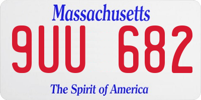 MA license plate 9UU682