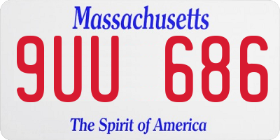 MA license plate 9UU686
