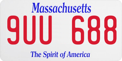 MA license plate 9UU688