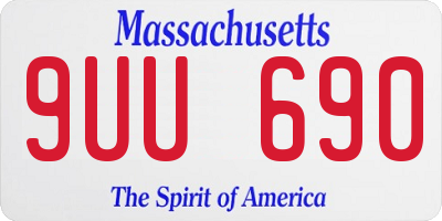MA license plate 9UU690