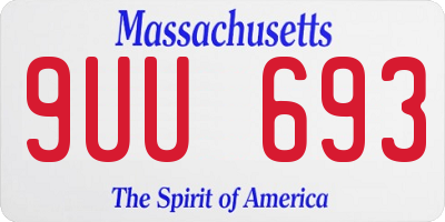 MA license plate 9UU693